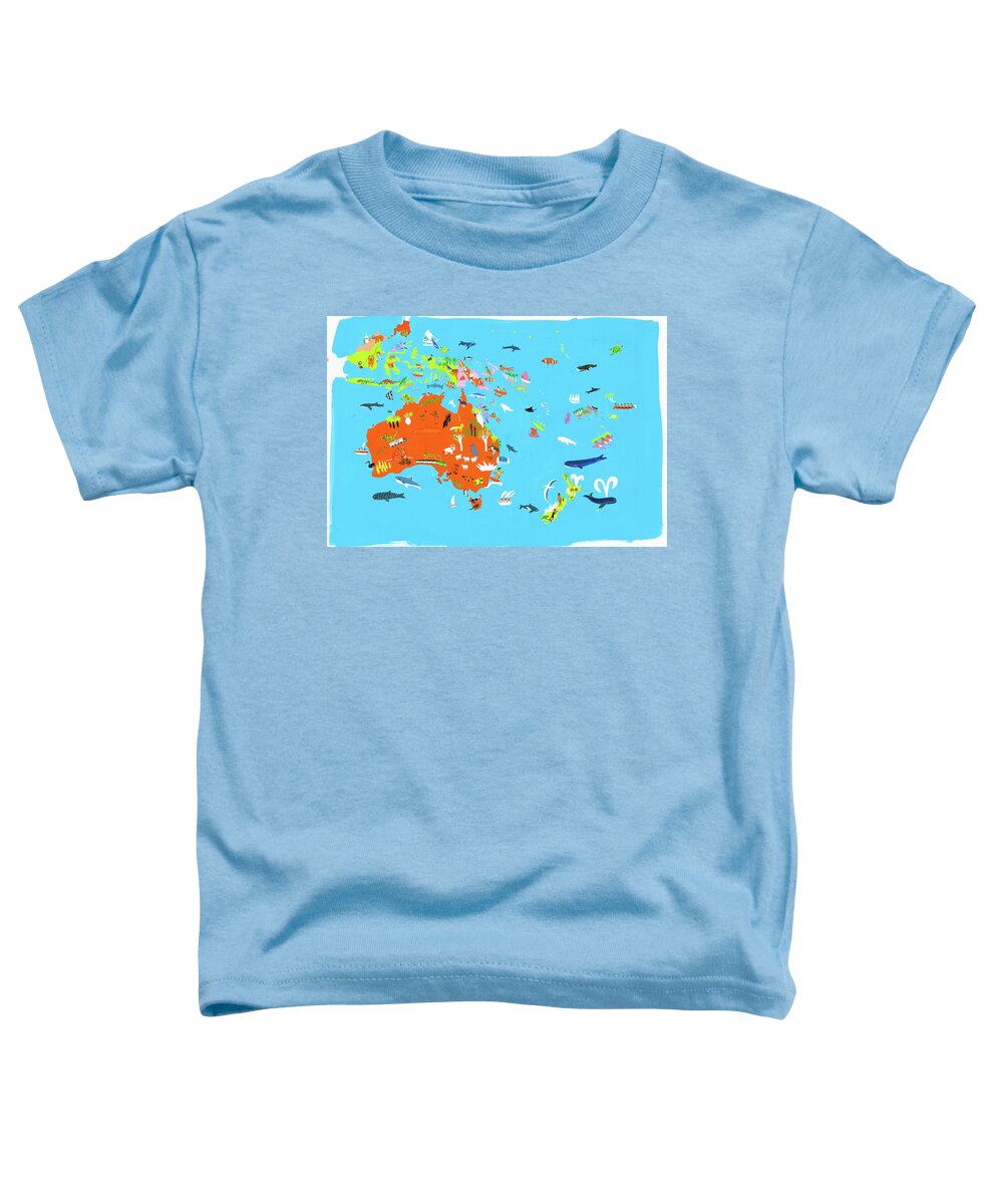 Abundance Toddler T-Shirt featuring the photograph Illustrated Map Of Australasian by Ikon Ikon Images