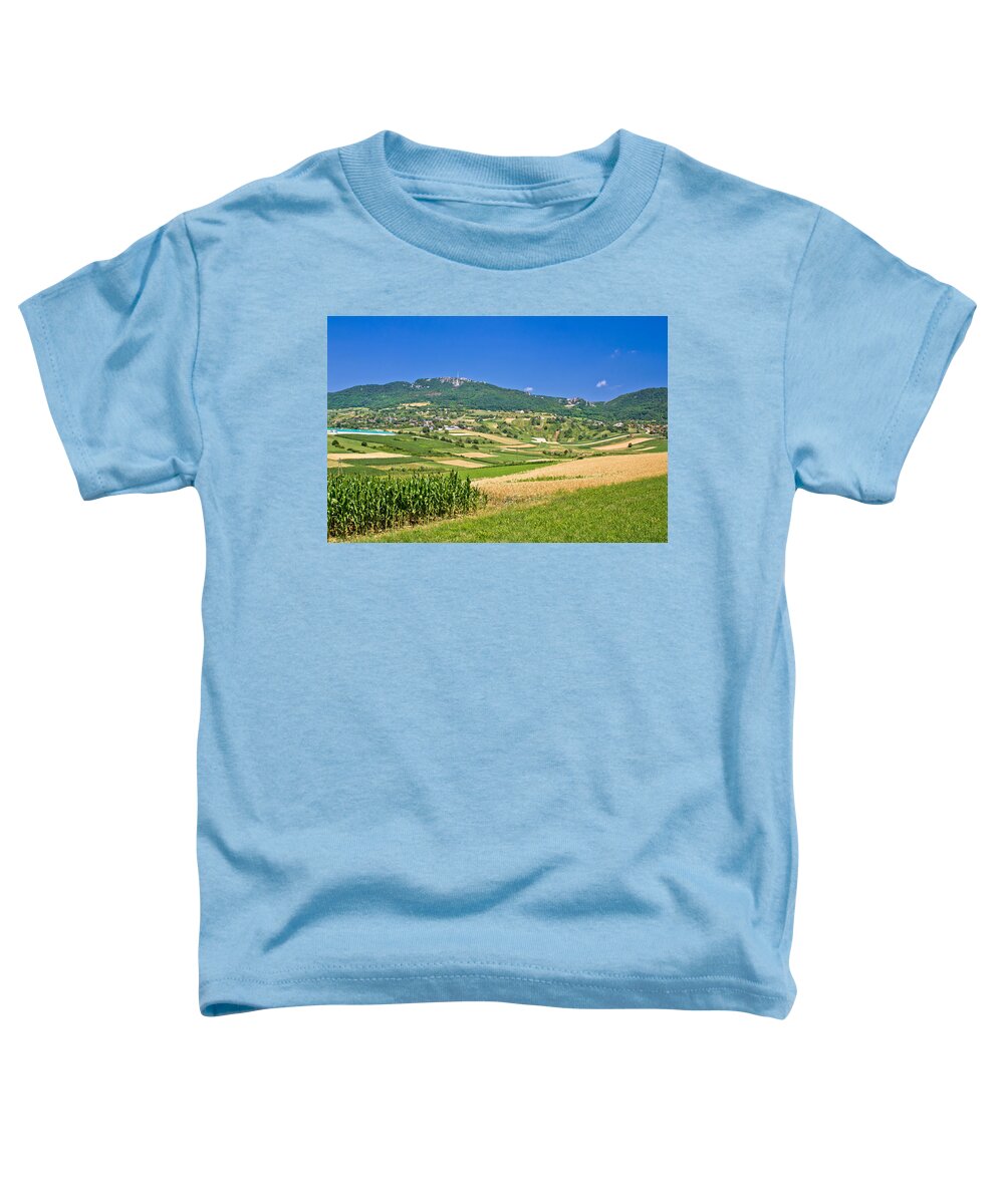 Croatia Toddler T-Shirt featuring the photograph Kalnik mountain agricultural green landscape by Brch Photography