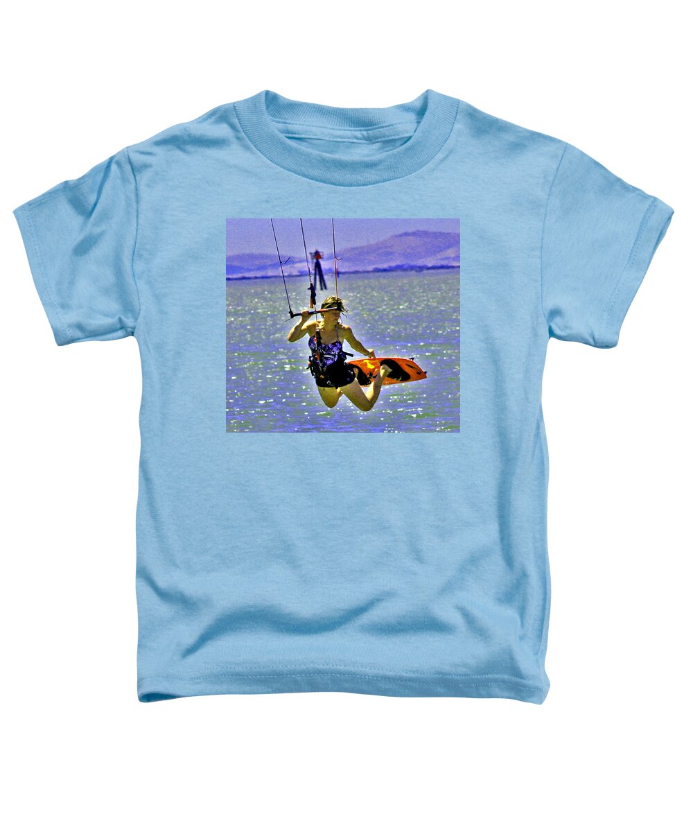 Surfing Toddler T-Shirt featuring the digital art A Kite Board Hoot by Joseph Coulombe