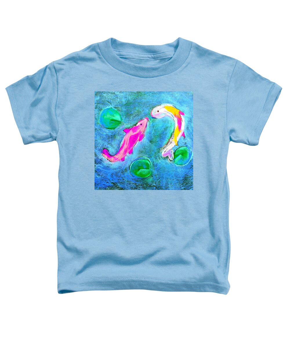 Fish Toddler T-Shirt featuring the painting Kissing Kois by Sue Jacobi