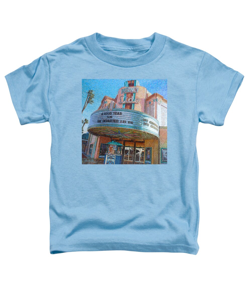 Vintage Toddler T-Shirt featuring the painting Lido Theater by Mia Tavonatti