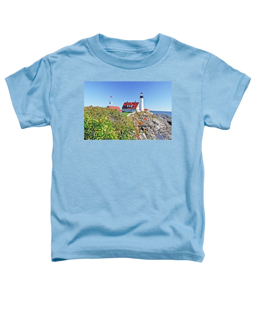 Travel Toddler T-Shirt featuring the photograph Lighthouse of Maine by Elvis Vaughn