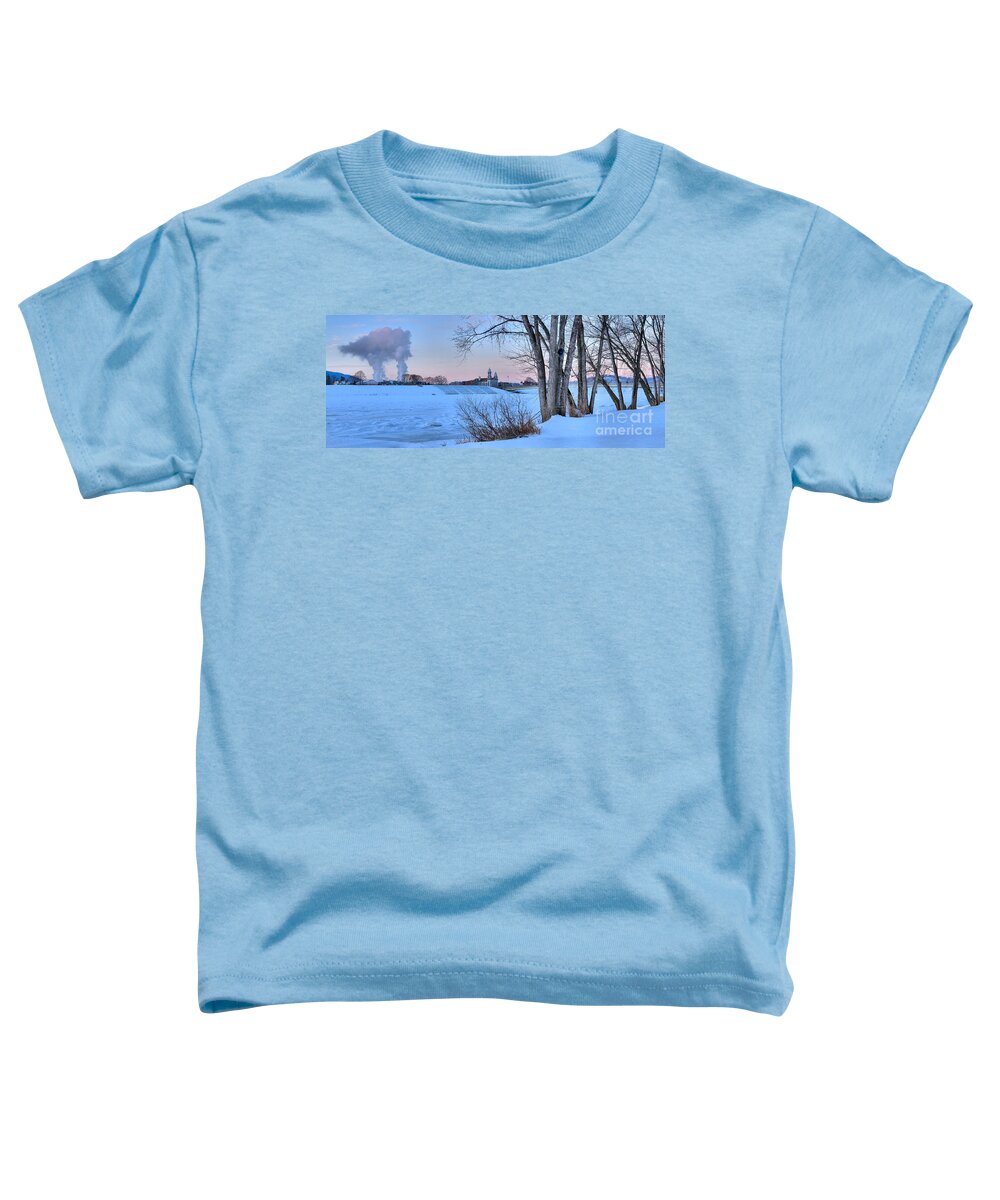 Lock Haven Toddler T-Shirt featuring the photograph Lock Haven Sunset Through The Trees by Adam Jewell