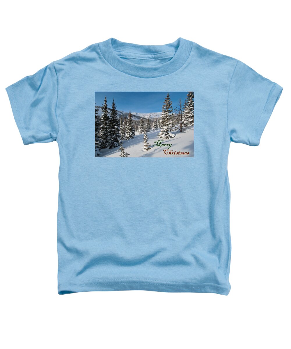 Merry Christmas Toddler T-Shirt featuring the photograph Merry Christmas - Winter Wonderland by Cascade Colors