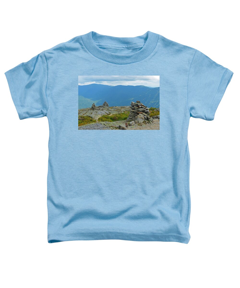 Mount Washington Toddler T-Shirt featuring the photograph Mount Washington Rock Cairns by Toby McGuire