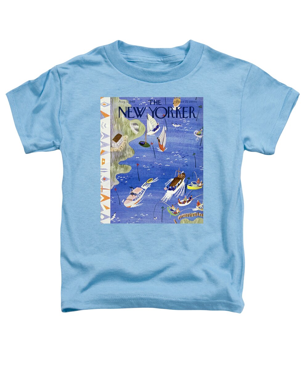 Sport Toddler T-Shirt featuring the painting New Yorker August 3 1940 by Roger Duvoisin