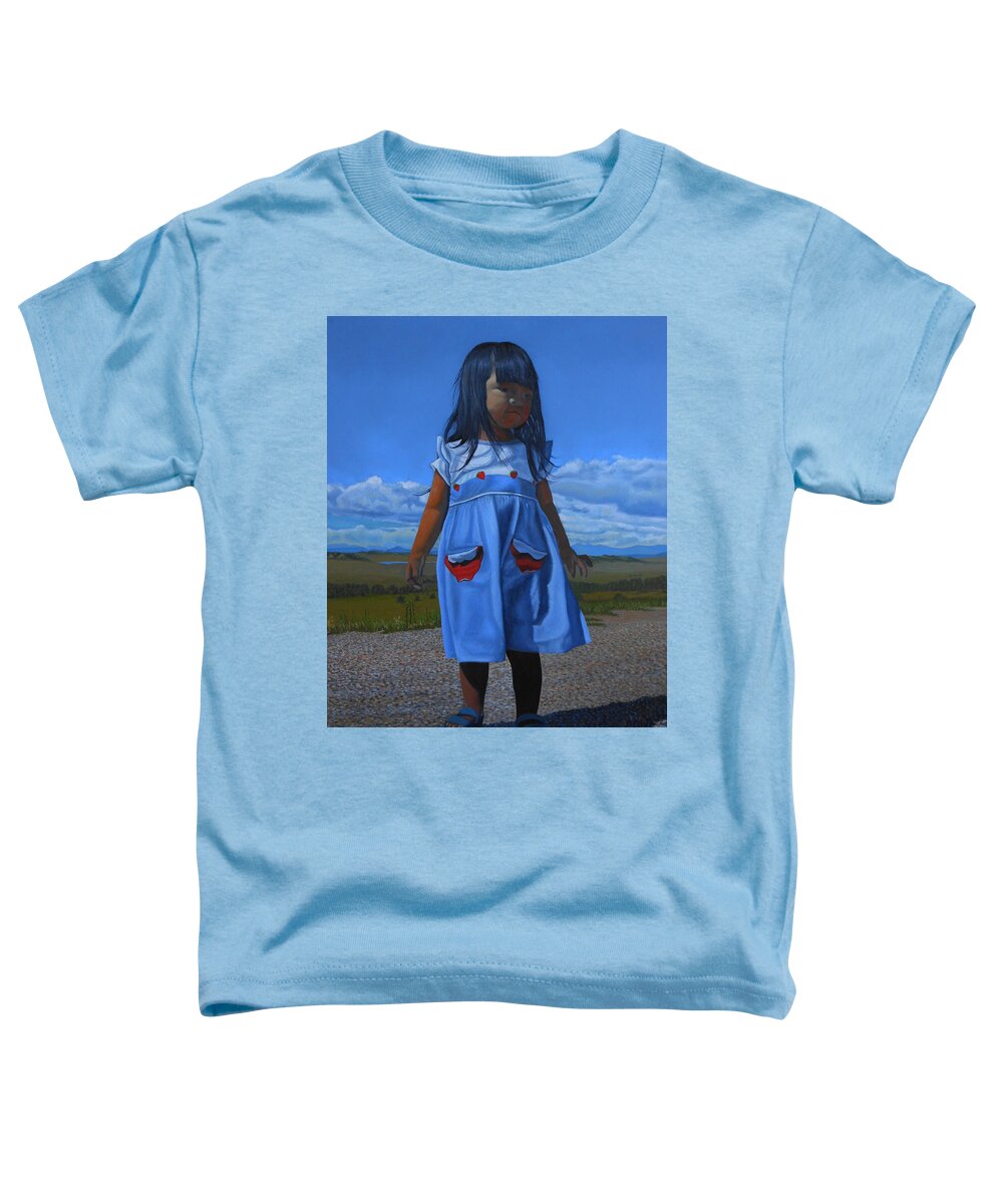 Children Paintings Toddler T-Shirt featuring the painting On the divide by Thu Nguyen