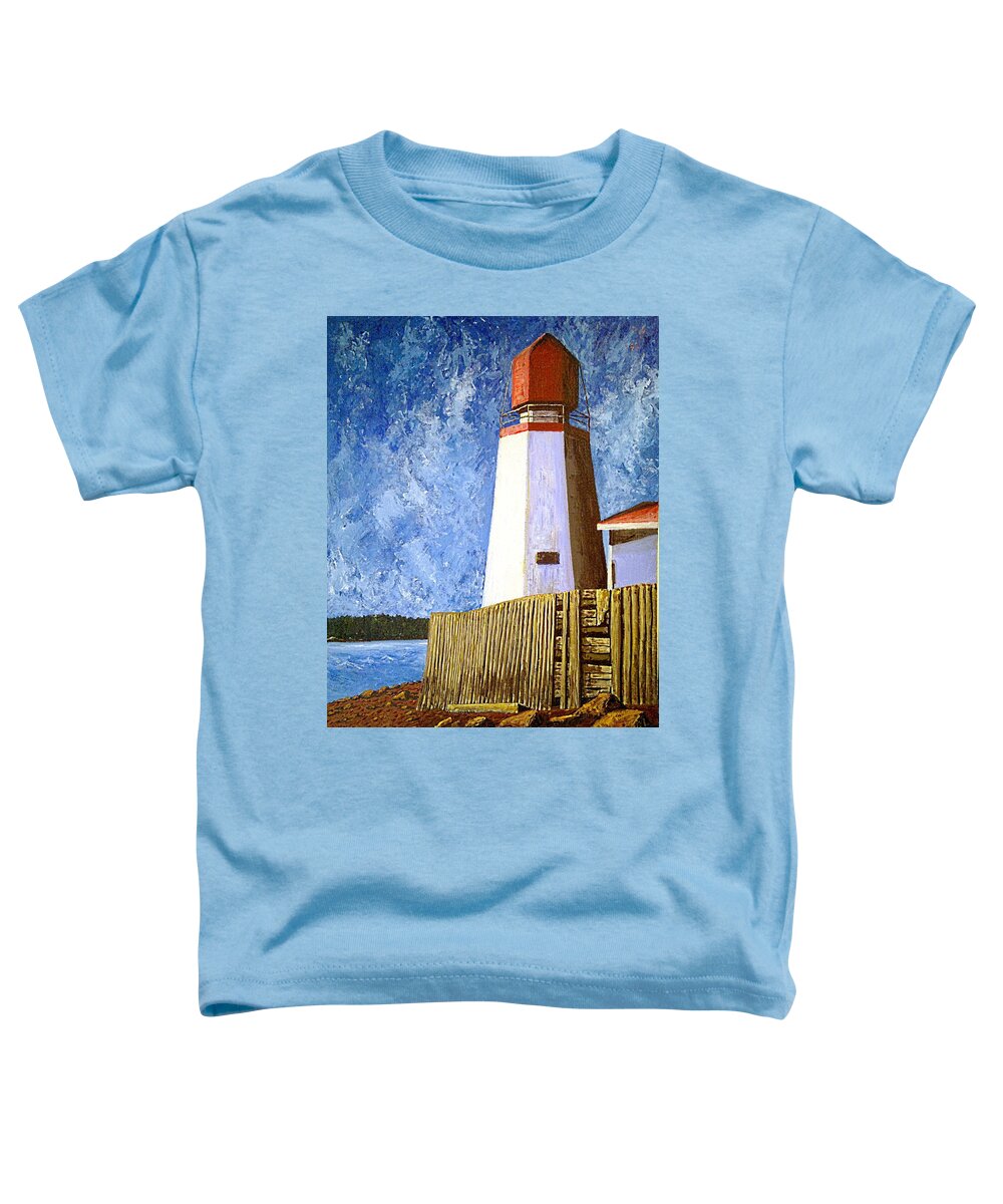 Sea Toddler T-Shirt featuring the painting Pendlebury Lighthouse by Michael Graham