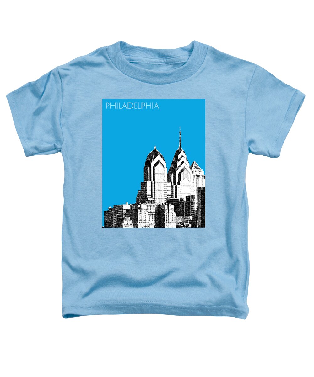 Architecture Toddler T-Shirt featuring the digital art Philadelphia Skyline Liberty Place 1 - Ice Blue by DB Artist