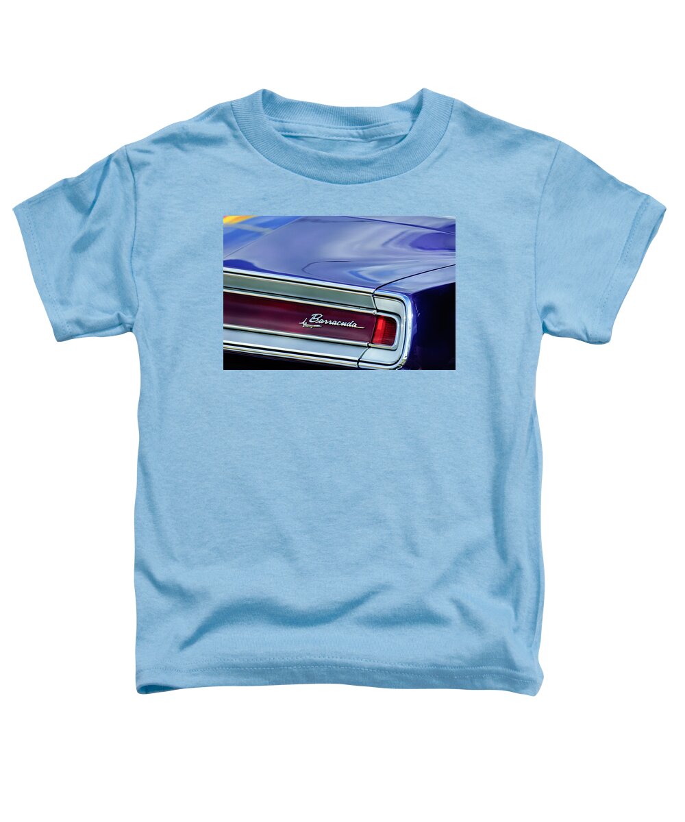 Plymouth Barracuda Taillight Emblem Toddler T-Shirt featuring the photograph Plymouth Barracuda Taillight Emblem by Jill Reger