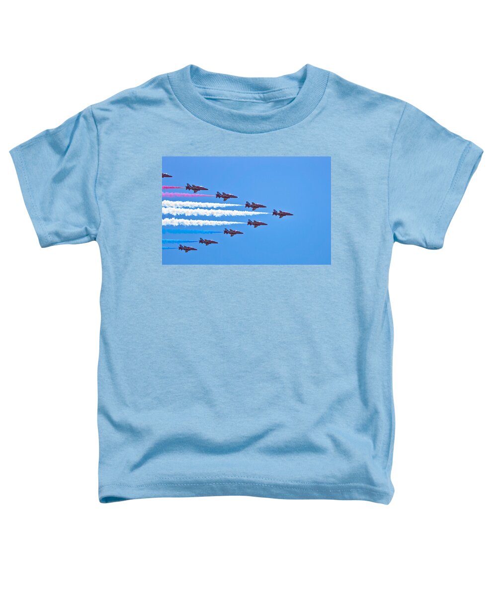 Raf Toddler T-Shirt featuring the photograph Red Arrows 1 by Scott Carruthers