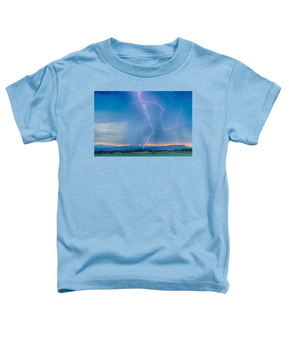 July Toddler T-Shirt featuring the photograph Rocky Mountain Foothills Lightning Strikes 2 HDR by James BO Insogna
