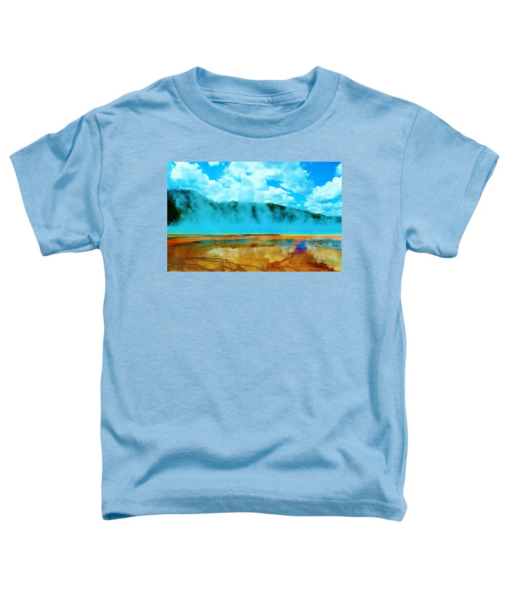 Yellowstone National Park Toddler T-Shirt featuring the photograph Shooting up steam by Catie Canetti