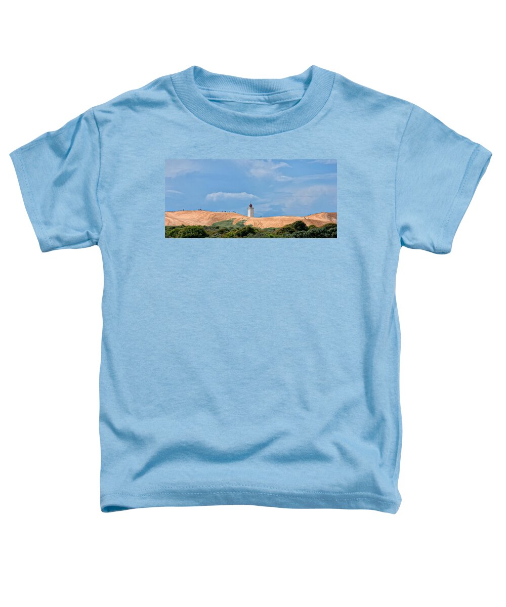 Lighthouse Toddler T-Shirt featuring the photograph Lighthouse on sand dunes by Mike Santis