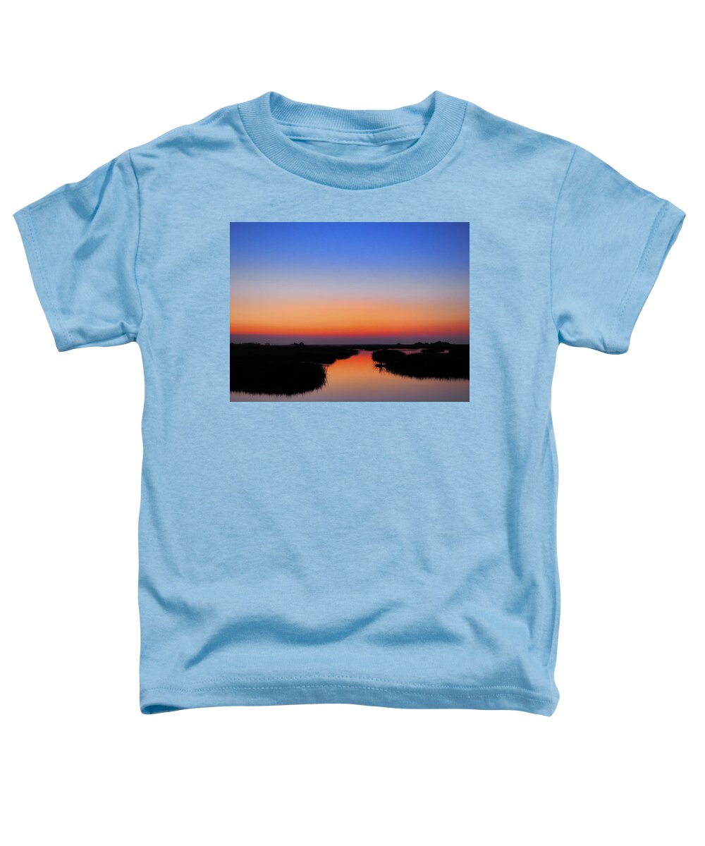 Blue-hour Toddler T-Shirt featuring the photograph BLUE HOUR SUNRISE SUNSET IMAGE ART by Jo Ann Tomaselli by Jo Ann Tomaselli