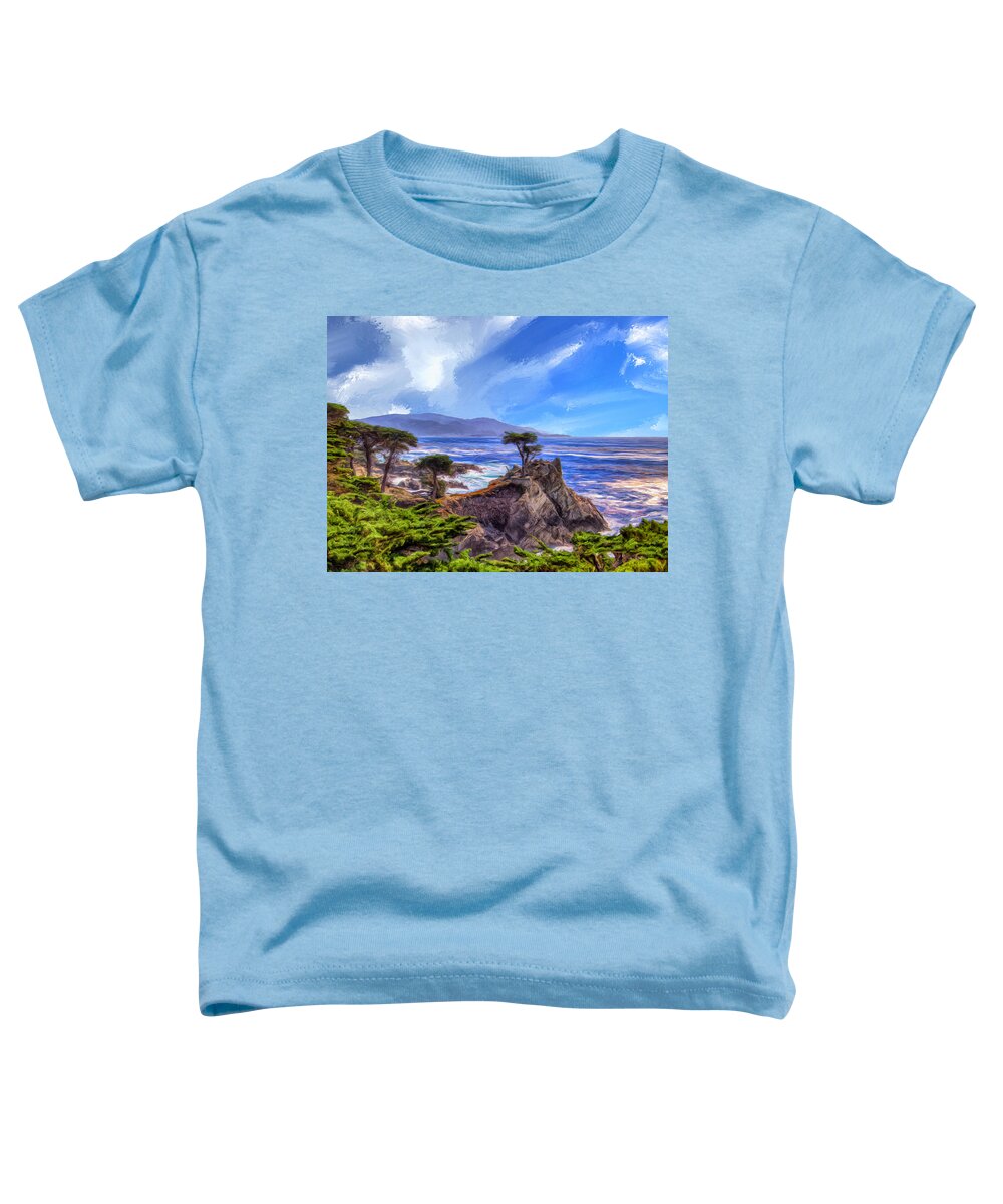 Lone Cypress Toddler T-Shirt featuring the painting The Lone Cypress by Dominic Piperata