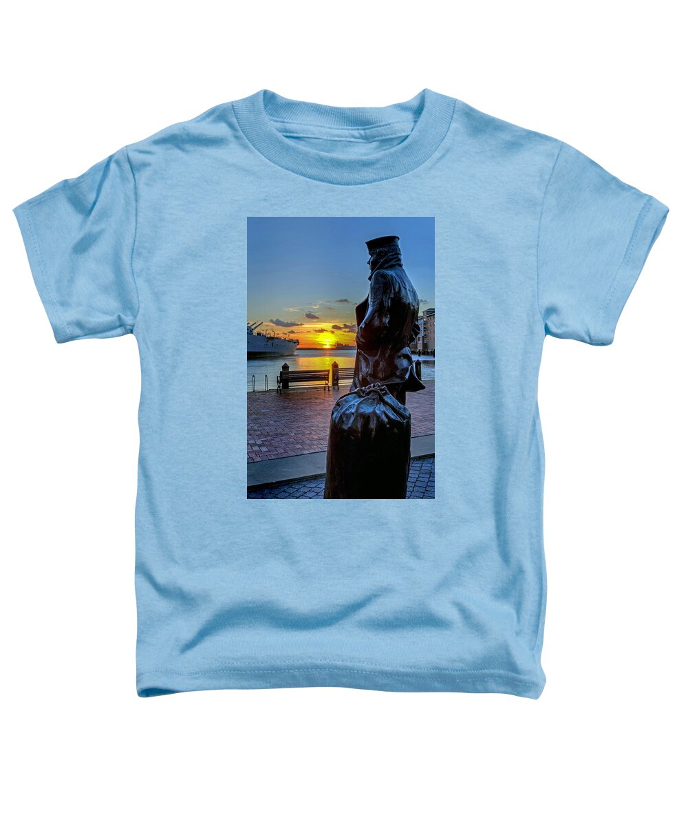 Lone Sailor Toddler T-Shirt featuring the photograph The Lone Sailor at Nauticus by Jerry Gammon