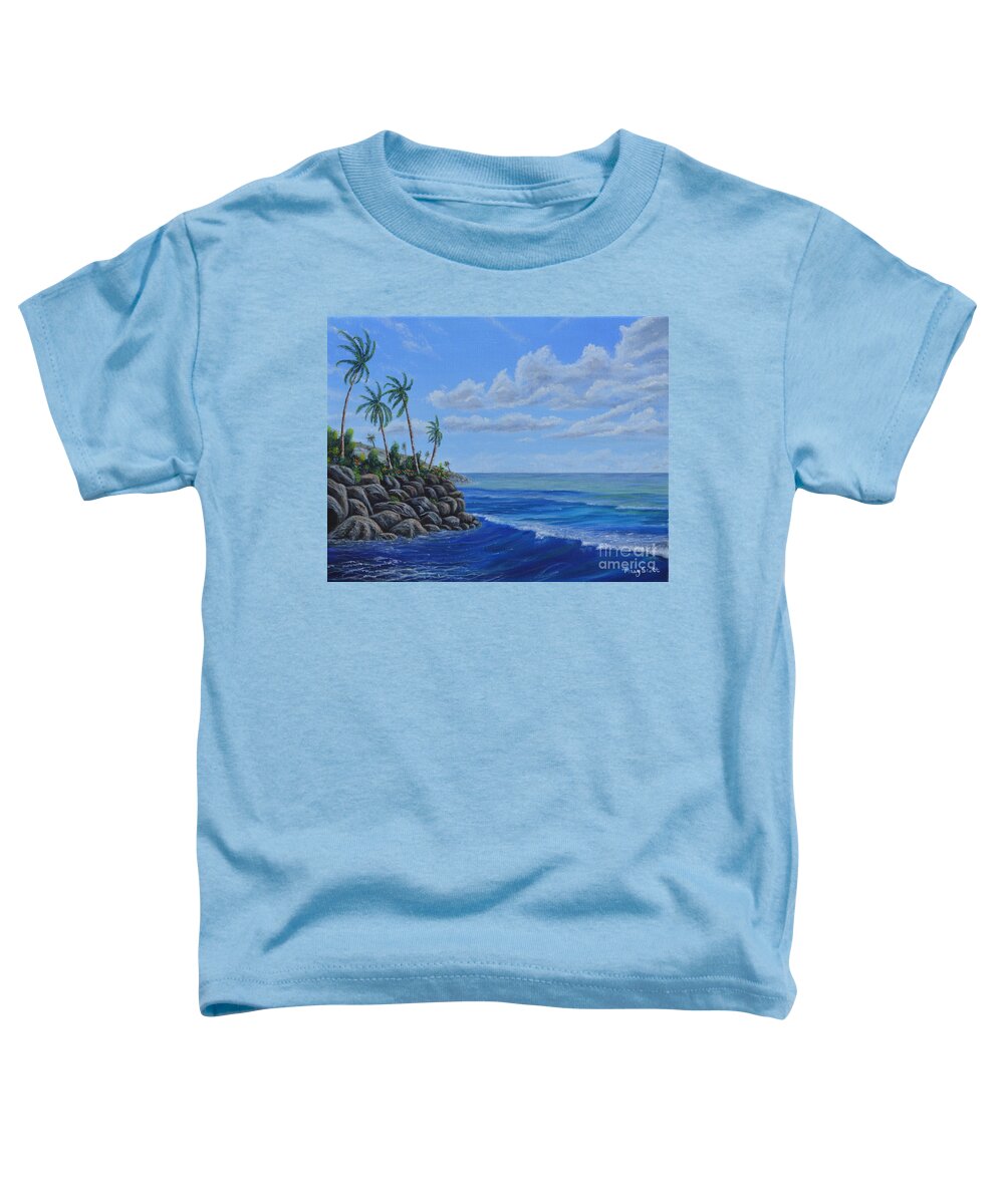 Ocean Toddler T-Shirt featuring the painting Tropical Day by Mary Scott