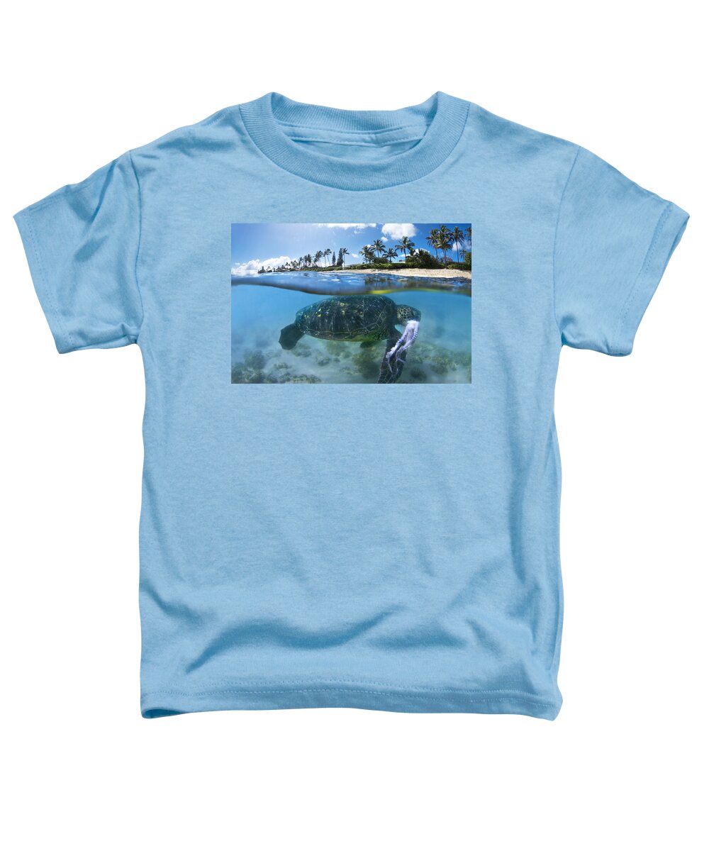 Sea Toddler T-Shirt featuring the photograph Turtle Snack by Sean Davey
