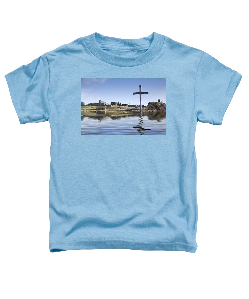 Calm Toddler T-Shirt featuring the photograph Cross In Water, Bewick, England #1 by John Short