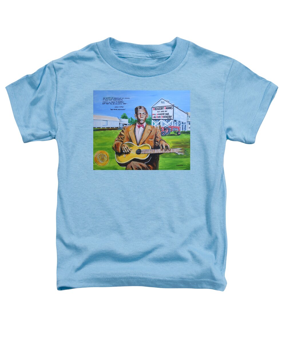 Charlie Patton Toddler T-Shirt featuring the painting Charlie Patton by Karl Wagner