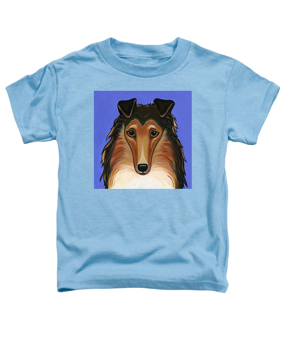Dog Toddler T-Shirt featuring the painting Collie Rough by Leanne Wilkes