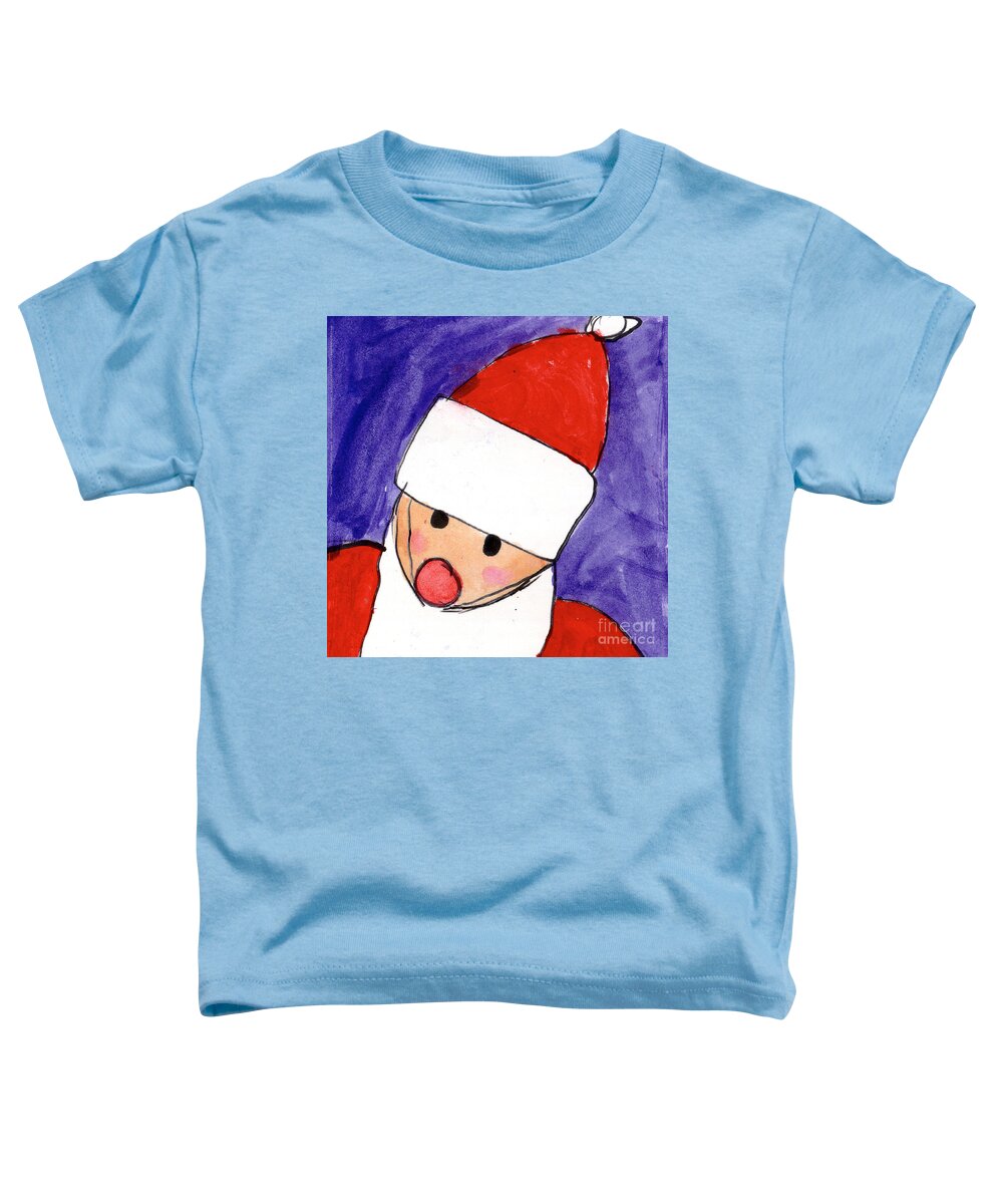 Santa Toddler T-Shirt featuring the painting Santa by Taylor Spera Age Eight