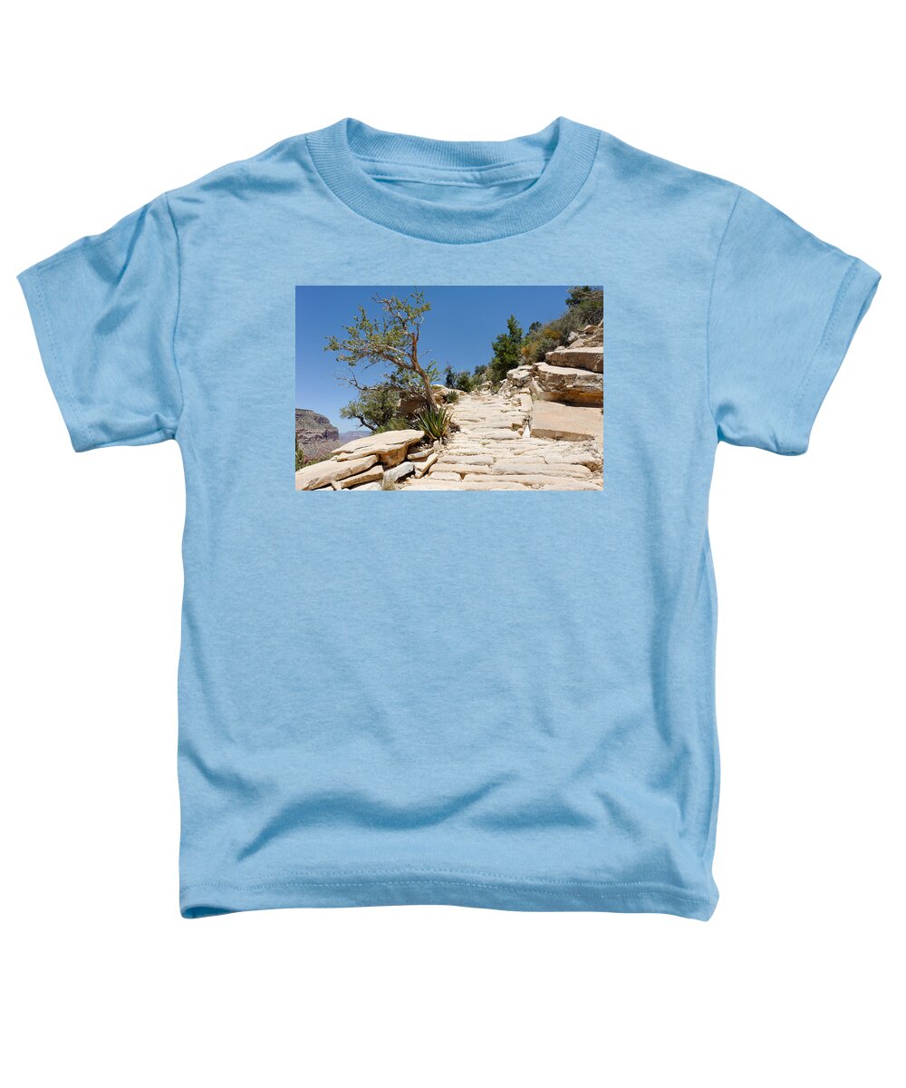Trail Toddler T-Shirt featuring the photograph Steps on the Hermit's Rest Trail II by Julie Niemela