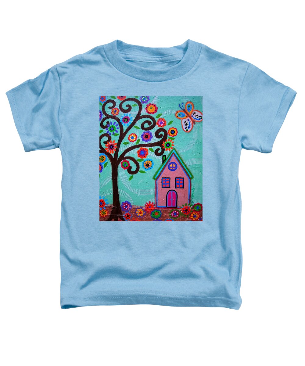 Tree Toddler T-Shirt featuring the painting Whimsyland by Pristine Cartera Turkus