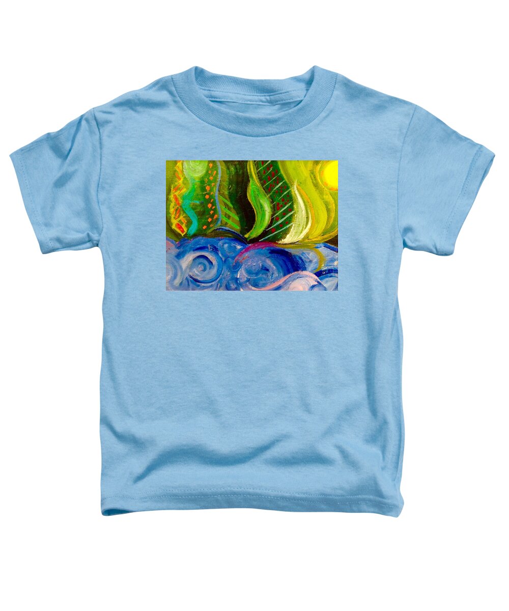 Oil Toddler T-Shirt featuring the painting Ancient Fields by Alida M Haslett