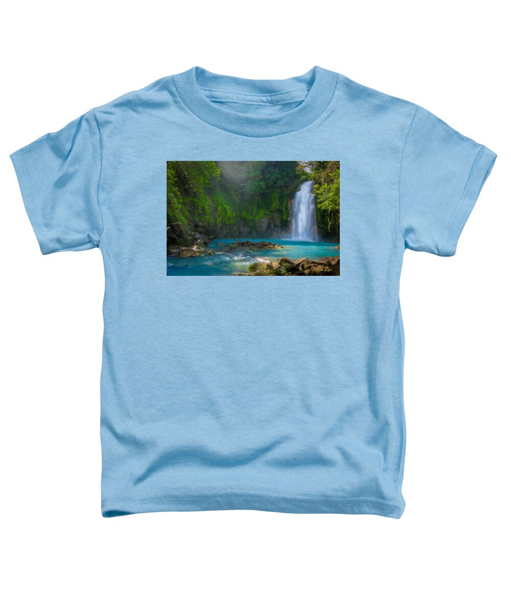 Flowing Toddler T-Shirt featuring the photograph Blue Waterfall #1 by Rikk Flohr