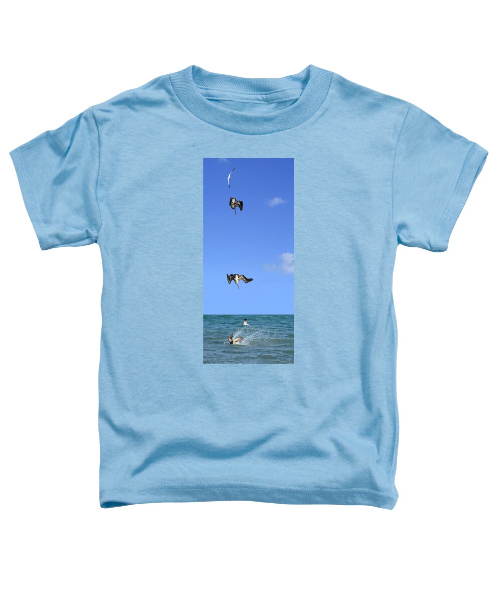Pelican Toddler T-Shirt featuring the photograph Fishing with Friend #2 by R B Harper