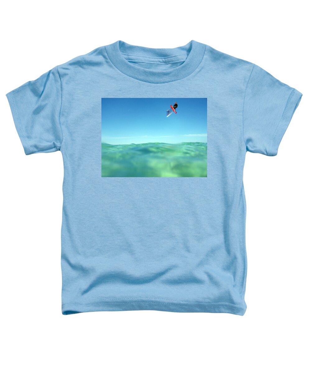 Adventure Toddler T-Shirt featuring the photograph Kitesurfing by Stelios Kleanthous