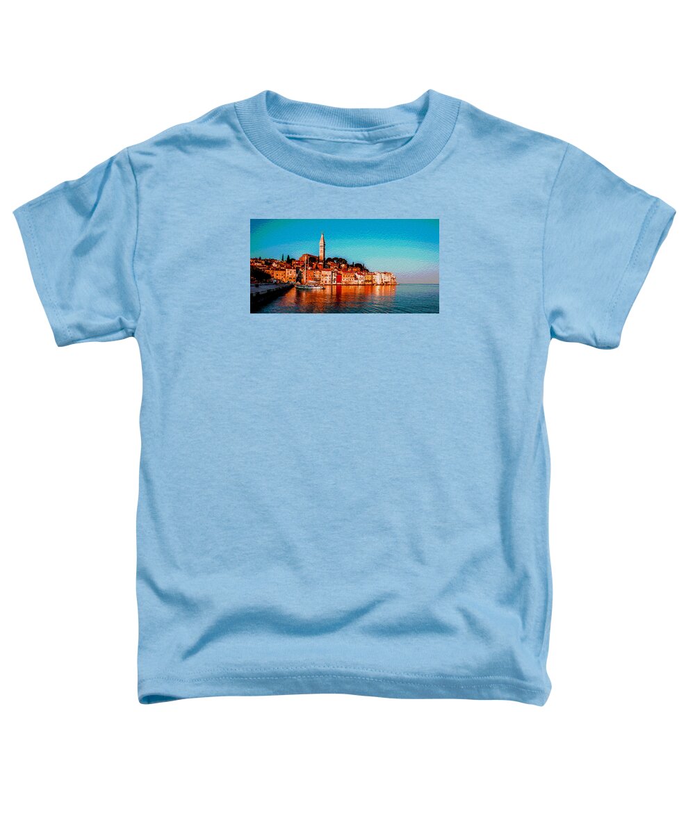 Rovinj Toddler T-Shirt featuring the painting Rovinj, Croatia #1 by Lev Kaytsner
