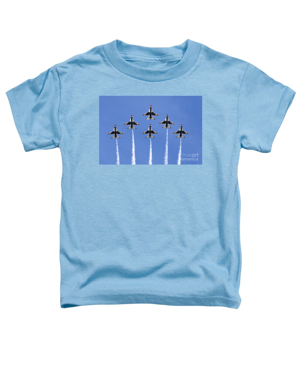 Usaf Thunderbirds Toddler T-Shirt featuring the photograph US Air Force Thunderbirds flying preforming precision aerial maneuvers #10 by Anthony Totah