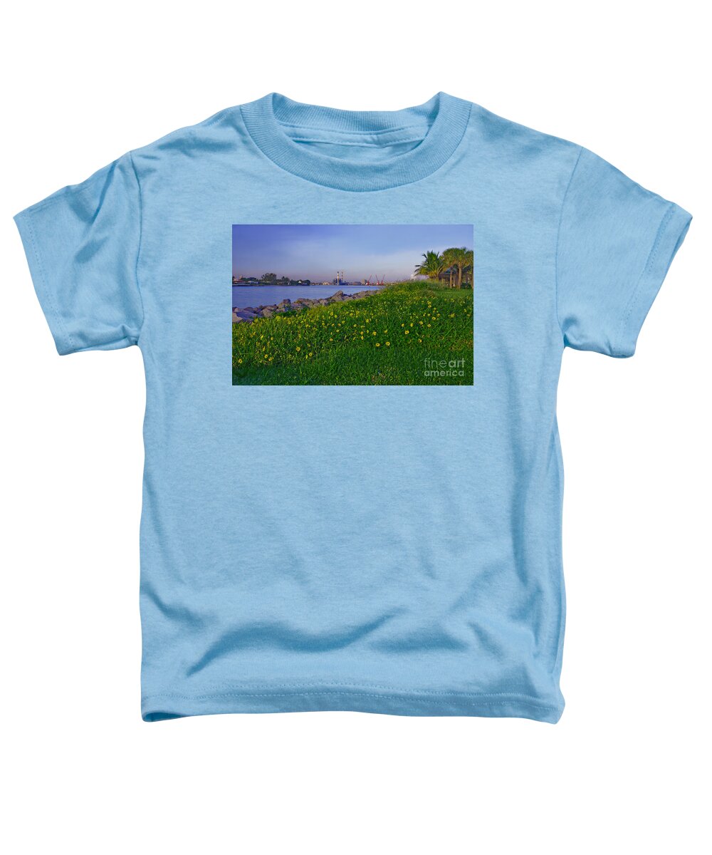 Lake Worth Inlet Toddler T-Shirt featuring the photograph 43- Smokestacks and Sunflowers by Joseph Keane