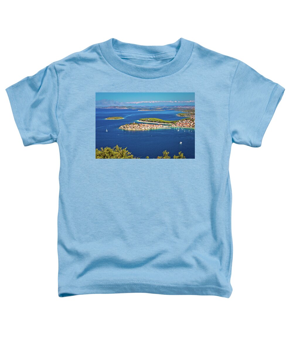 Primosten Toddler T-Shirt featuring the photograph Adriatic tourist destination of Primosten aerial panoramic archi #9 by Brch Photography