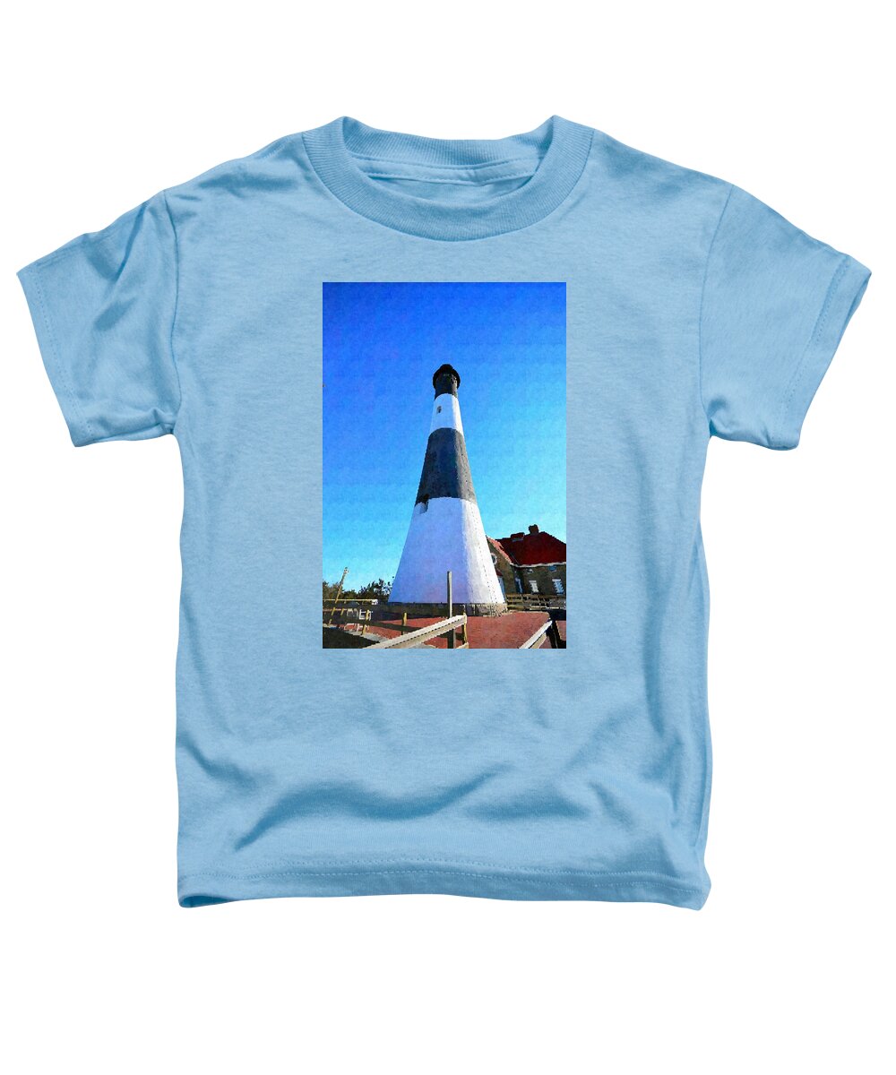 Lighthouse Fire Island Toddler T-Shirt featuring the mixed media A Different Perspective by Stacie Siemsen