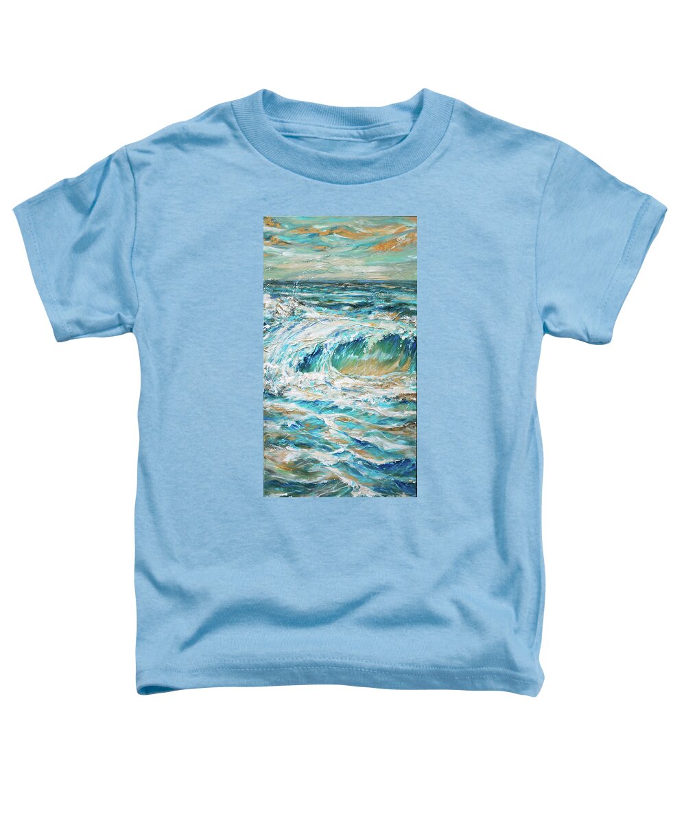 Surf Toddler T-Shirt featuring the painting A Set Rolls In by Linda Olsen