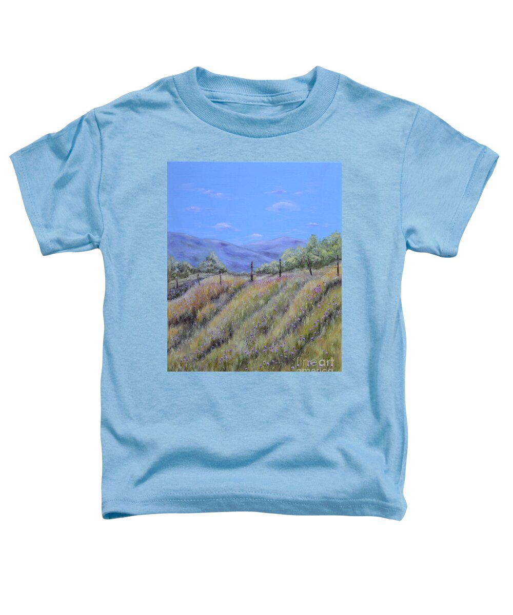 Landscape Toddler T-Shirt featuring the painting A Touch of Pink by Mary Rogers