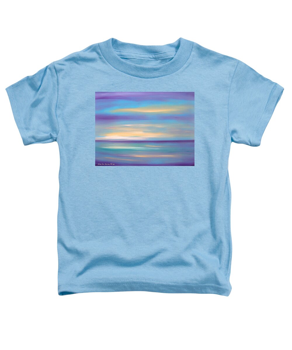 Oil Painting Sunsets Toddler T-Shirt featuring the painting Abstract Sunset in Purple Blue and Yellow by Gina De Gorna