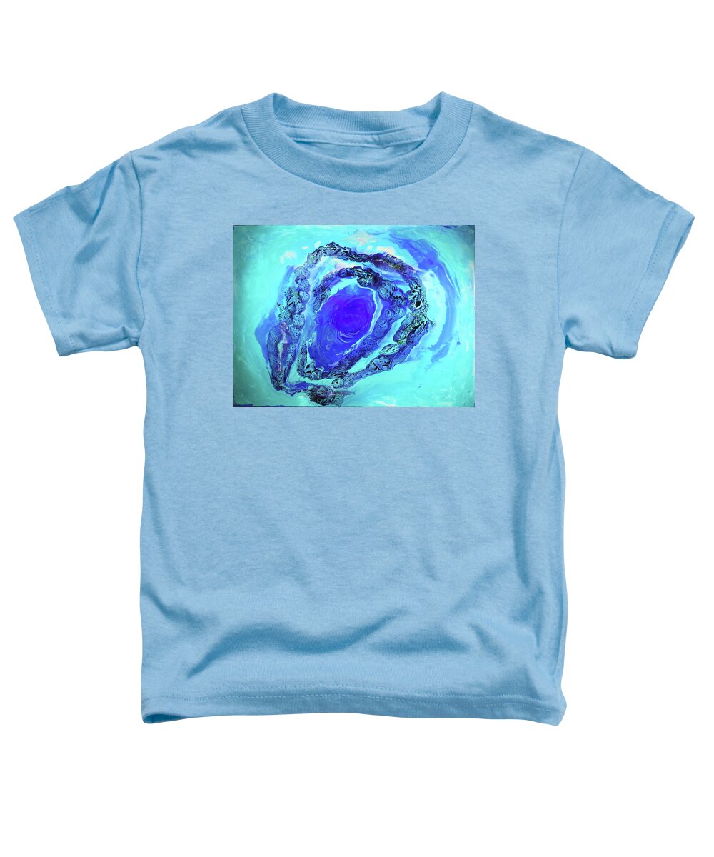 Blue Toddler T-Shirt featuring the painting Aquamarine 2 by Madeleine Arnett