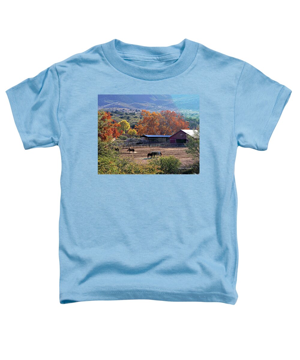 Ranch Toddler T-Shirt featuring the photograph Autumn Ranch by Matalyn Gardner