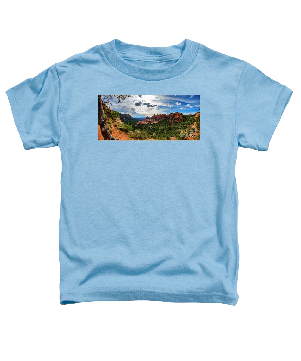 Arizona Toddler T-Shirt featuring the photograph Beautiful Sedona Panorama by Raul Rodriguez