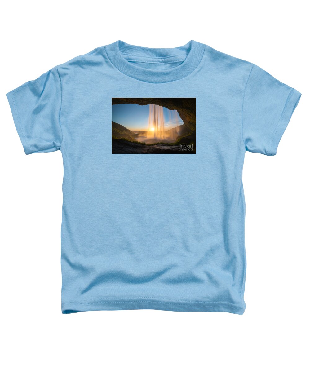 Iceland Toddler T-Shirt featuring the photograph Behind Seljalandsfoss Sunset by Michael Ver Sprill