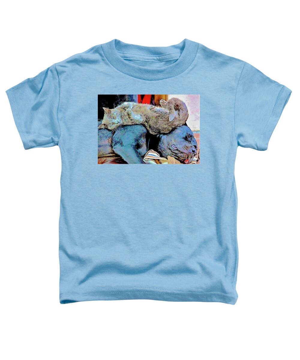 Dog Toddler T-Shirt featuring the digital art Best Buds II by DB Hayes