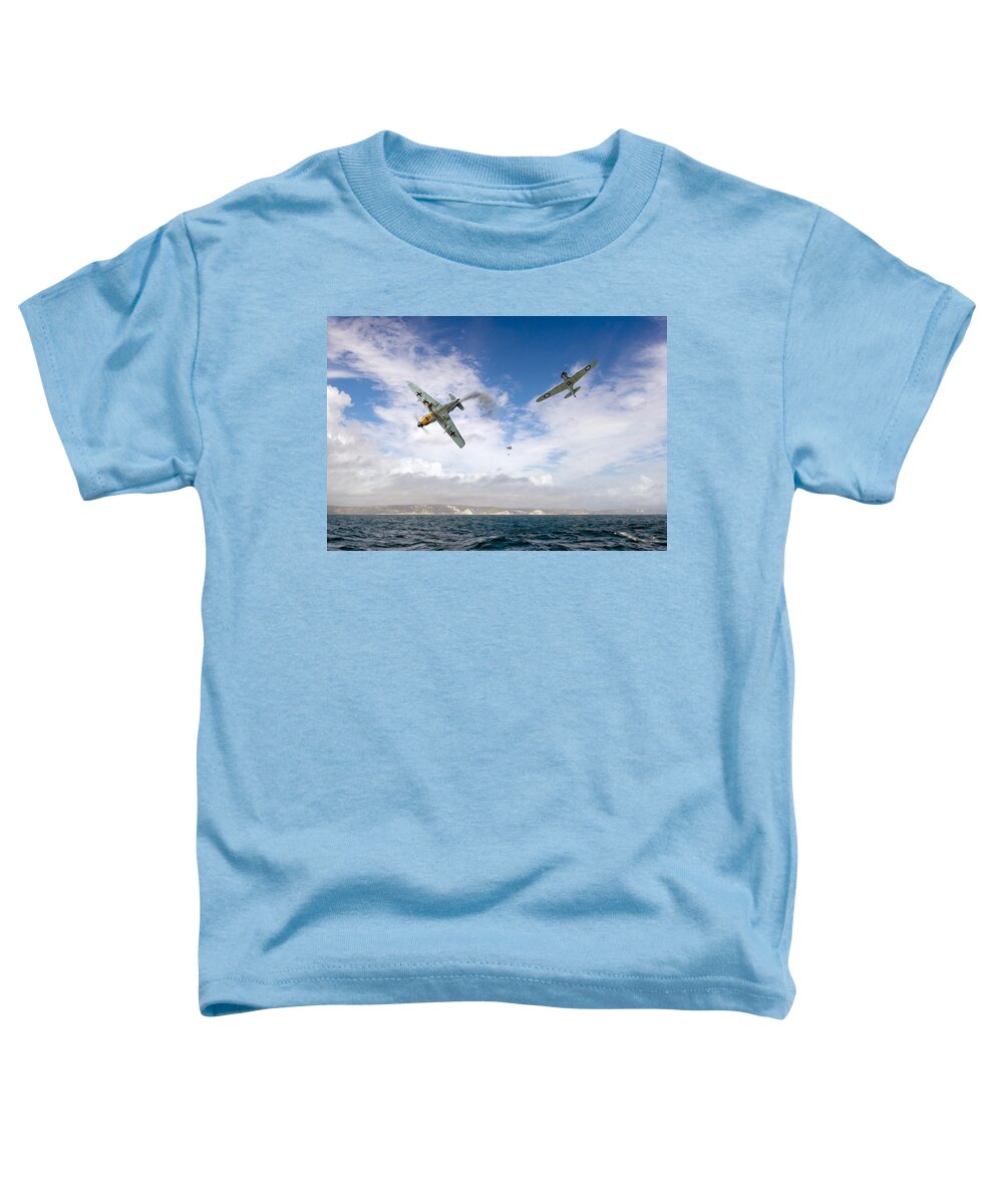 Battle Of Britain Toddler T-Shirt featuring the photograph Bf109 down in the Channel by Gary Eason