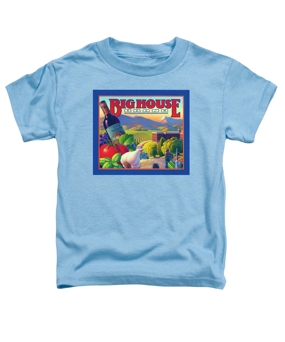 Big House Wine Toddler T-Shirt featuring the painting Big House Red by Robin Moline