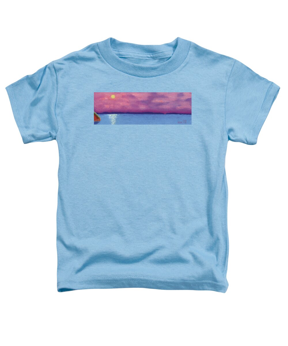 Bimini Toddler T-Shirt featuring the pastel Bimini Sunrise by Anne Katzeff