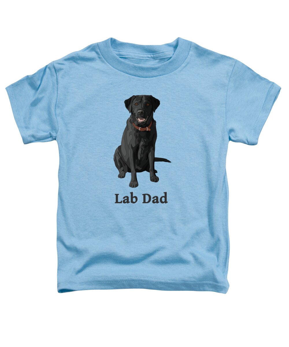 Dogs Toddler T-Shirt featuring the digital art Black Labrador Retriever Lab Dad by Crista Forest